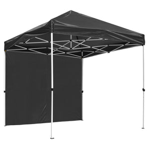 10x10' EZ Pop Up Canopy Commercial Tent Outdoor Business Gazebo Shelter Sidewall Black, with 1 Wall - Trend Times Toy Stores