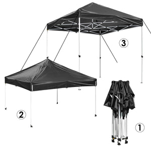 10x10' EZ Pop Up Canopy Commercial Tent Outdoor Business Gazebo Shelter Sidewall Black, with 1 Zipper Wall - Trend Times Toy Stores