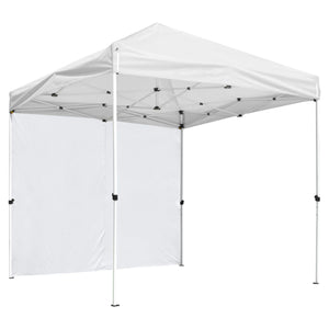 10x10' EZ Pop Up Canopy Commercial Tent Outdoor Business Gazebo Shelter Sidewall White, with 1 Wall - Trend Times Toy Stores