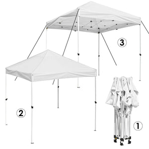 10x10' EZ Pop Up Canopy Commercial Tent Outdoor Business Gazebo Shelter Sidewall White, with 1 Zipper Wall - Trend Times Toy Stores