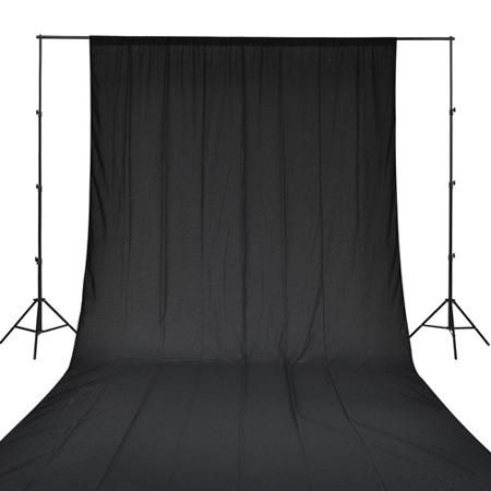 10x13 ft Photography Background Stand Kit & Black Backdrop - Trend Times Toy Stores