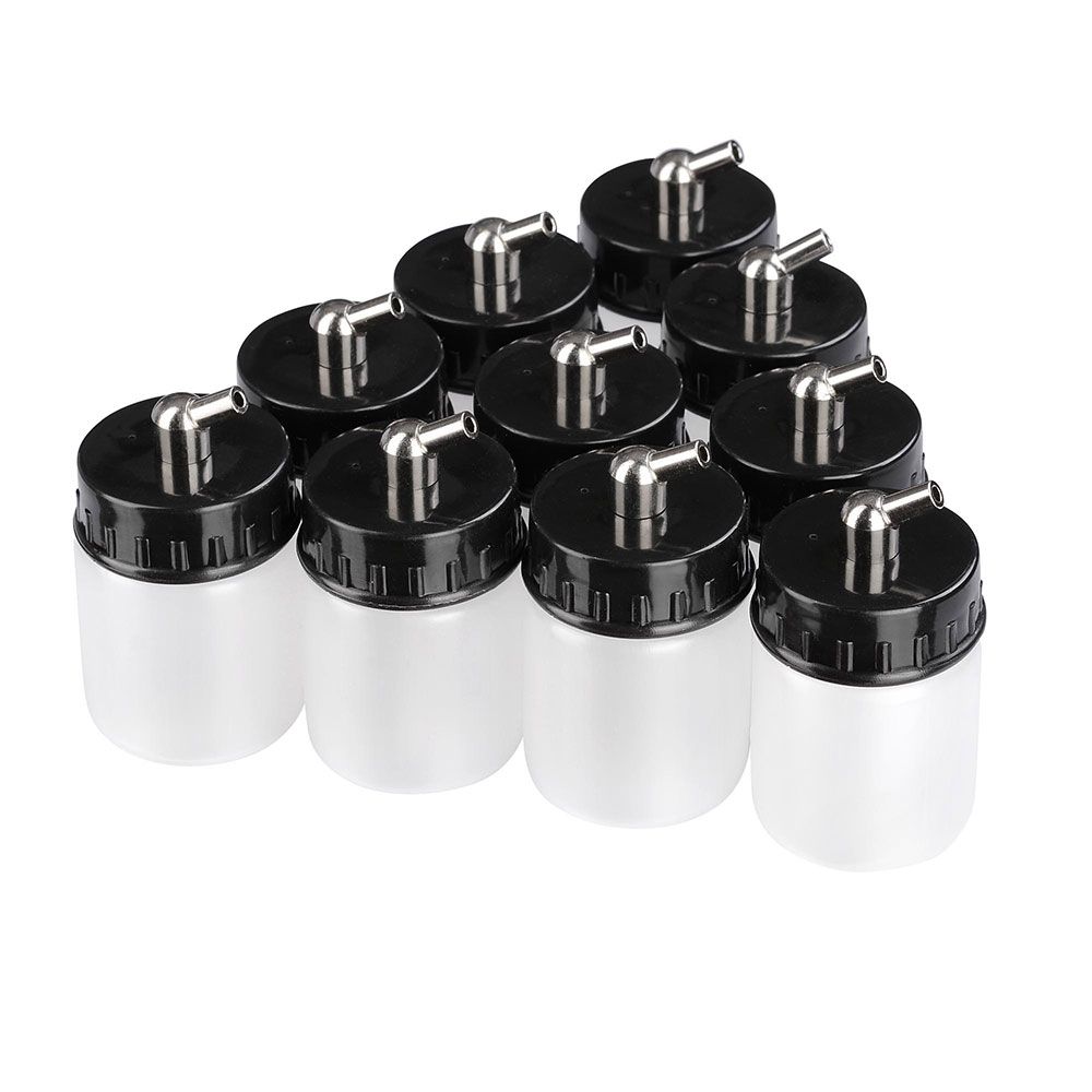 10x Plastic Airbrush Bottle Siphon Feed Paint Cup Single Dual Action 22 80cc Opt 22cc For Single Action - Trend Times Toy Stores