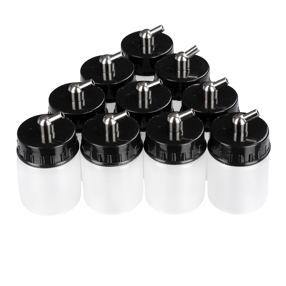 10x Plastic Airbrush Bottle Siphon Feed Paint Cup Single Dual Action 22 80cc Opt 22cc For Single Action - Trend Times Toy Stores