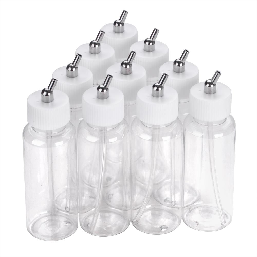 10x Plastic Airbrush Bottle Siphon Feed Paint Cup Single Dual Action 22 80cc Opt 80cc For Dual Action - Trend Times Toy Stores