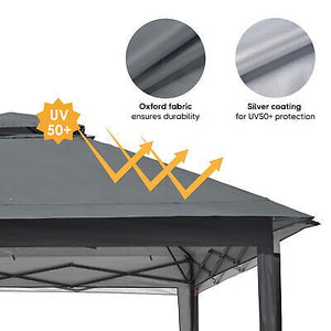 11x11 Ft Pop-Up Gazebo Tent with Mesh Sidewall Canopy Patio Picnic Dark Grey - Trend Times Toy Stores