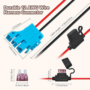 12 AWG 12 Volt Blue Wire Harness Connector Compatible with Peg Perego Trend Times 5