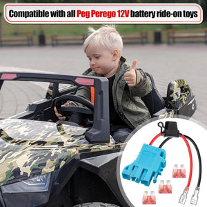 12 AWG Wire Harness Connector Replacement Compatible with Peg Perego 12 Volt SLA Trend Times 1