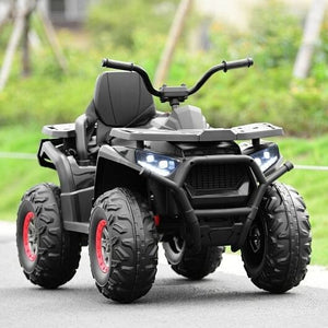 V Kids Electric 4-Wheeler ATV Quad with MP3 and LED Lights Black Trend Times 2