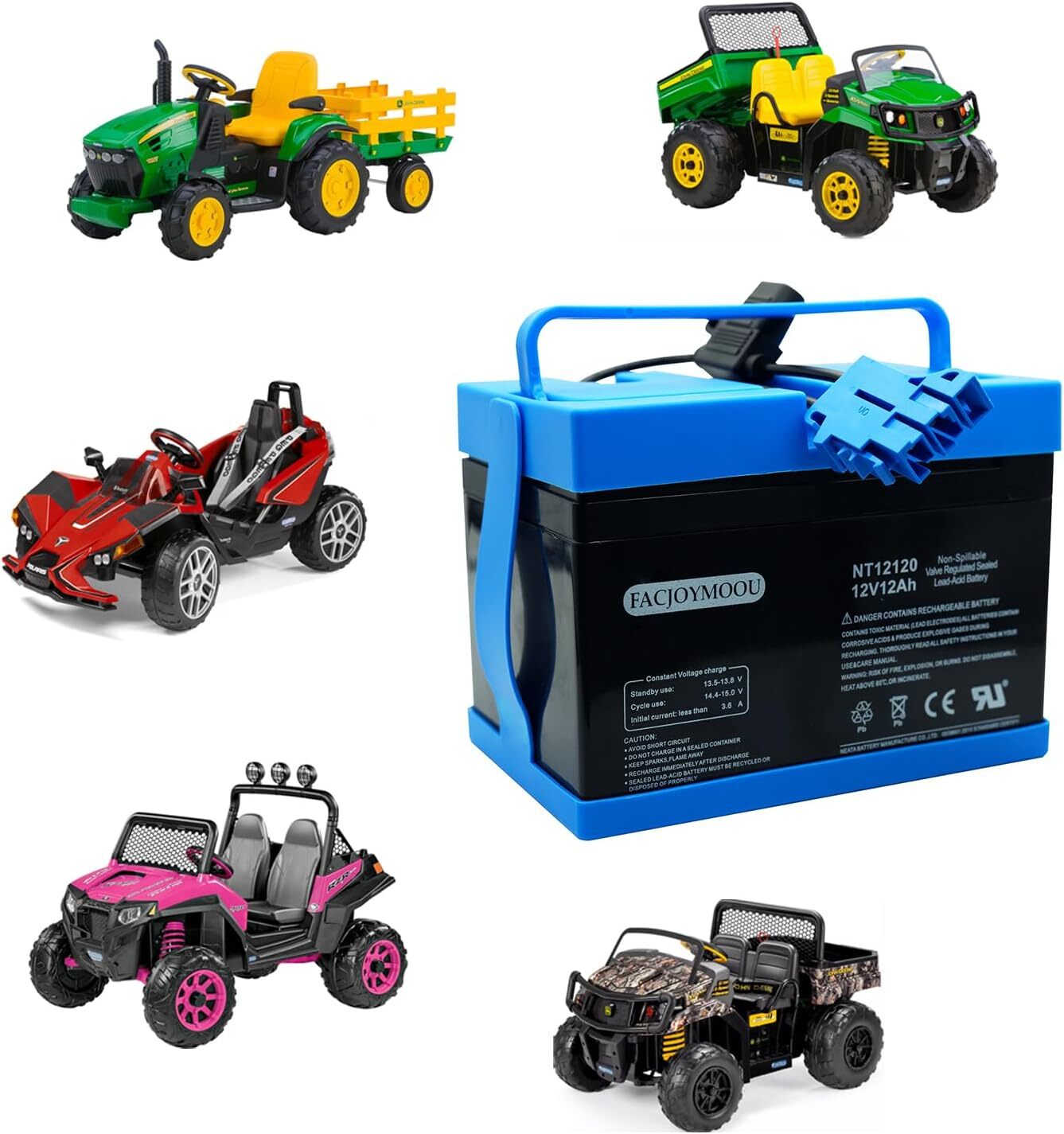 12 Volt 12AH Replacement Battery for Peg Perego Tractor and Polaris RZR 900 John Deere Gator XUV Trend Times 1