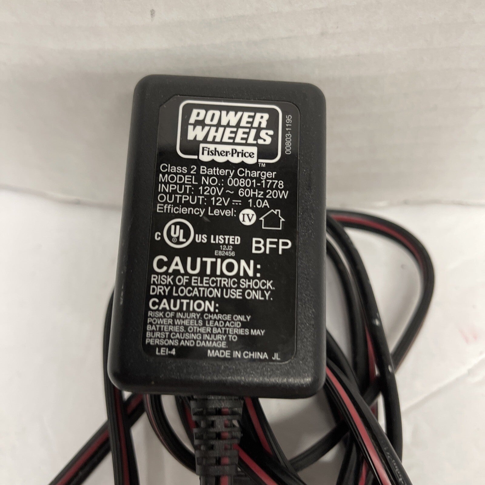 12 Volt OEM Charger for Power Wheels Battery Model 00801-1781 Trend Times 0