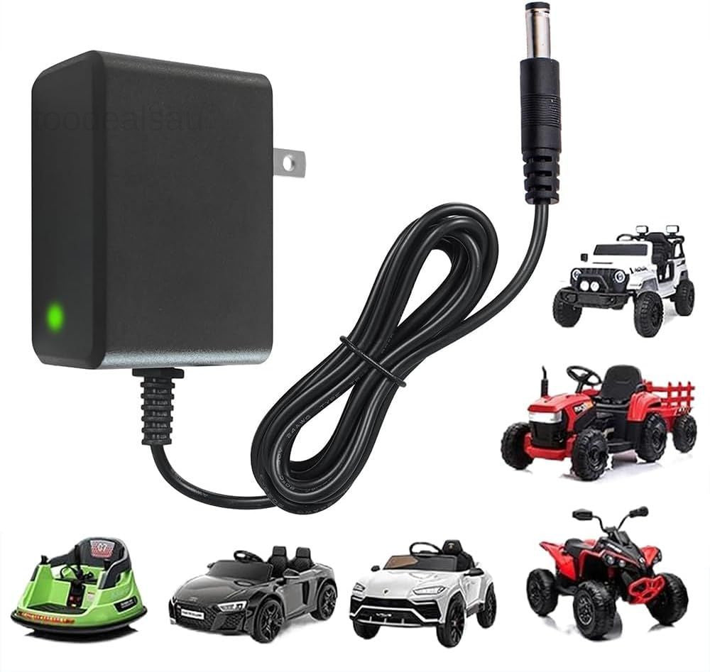 12 Volt Battery Charger for 12V Kids Ride-On Car – Black Trend Times 0