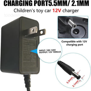 12 Volt Battery Charger for 12V Kids Ride-On Car – Black Trend Times 1