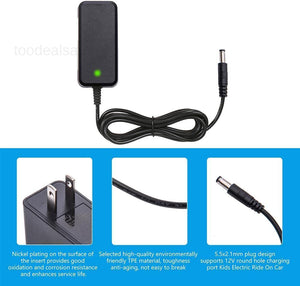 12 Volt Battery Charger for 12V Kids Ride-On Car – Black Trend Times 6