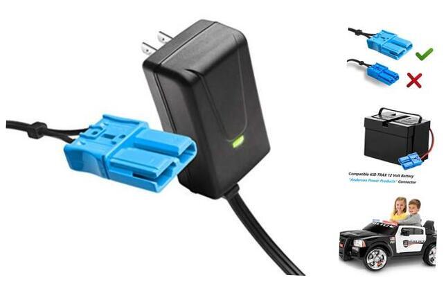 12 Volt Battery Charger with Large Blue Plug for 12V Kids Trax Ride-On Vehicle Trend Times 0