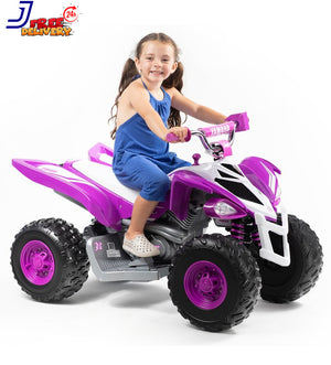 12-Volt Battery-Powered Purple Ride-On ATV with Music for Girls Ages 3-5 Years Trend Times 0