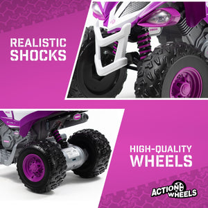 12-Volt Battery-Powered Purple Ride-On ATV with Music for Girls Ages 3-5 Years Trend Times 2