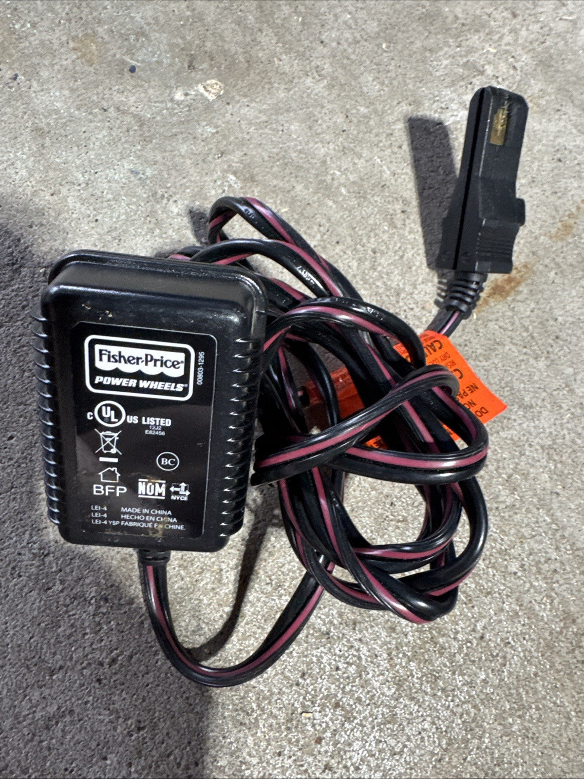 12-Volt Charger for Power Wheels Gray Battery with Orange Top Trend Times 0