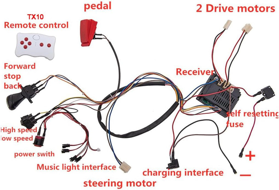 12 Volt Electric Children's DIY Car Wiring and Switch Modification Kit with 2.4G Bluetooth Trend Times 1