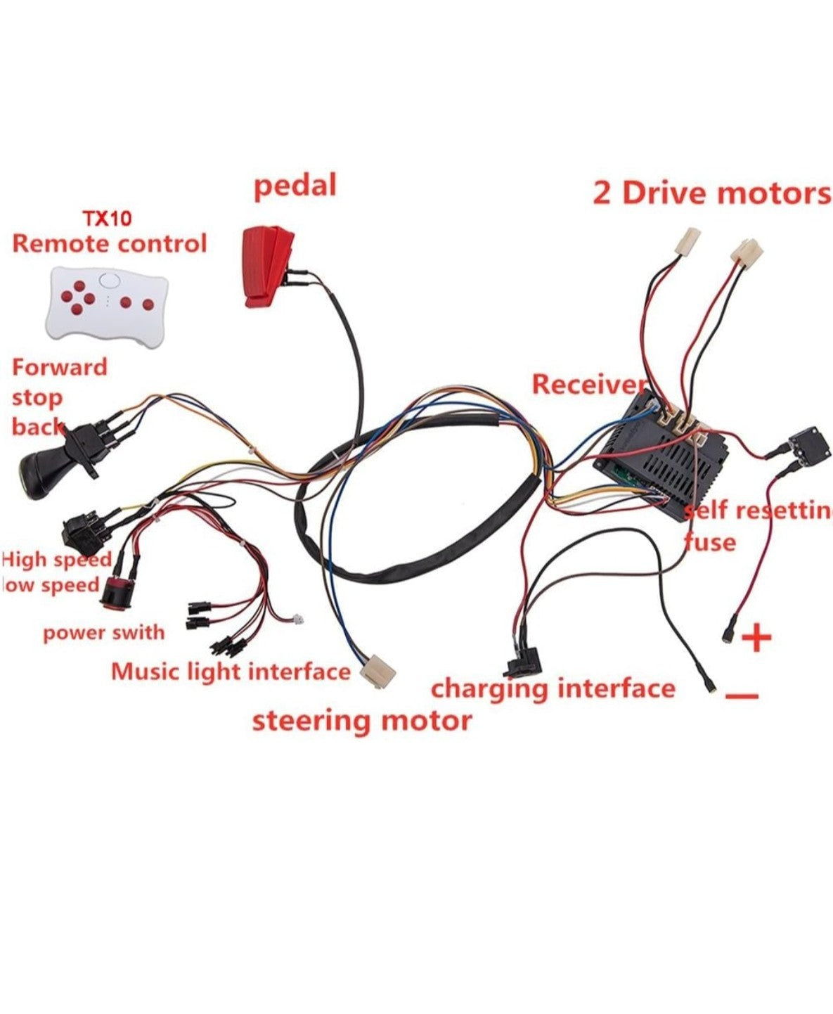 12 Volt DIY Modified Wire and Switch Kit with 2.4G Bluetooth No Remote Control Trend Times 1
