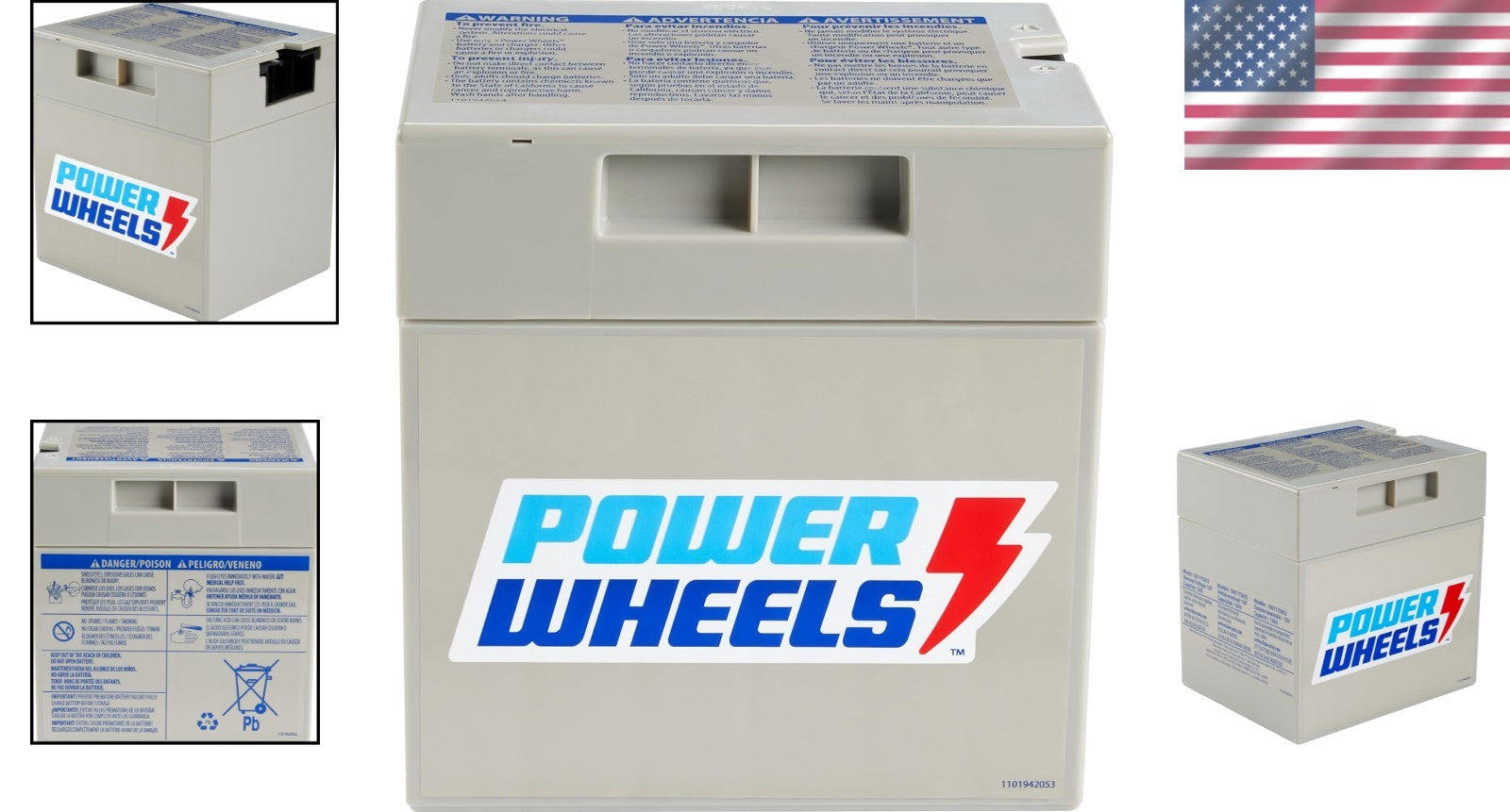 12-Volt Lead Acid Rechargeable Battery for Kids' Power Wheels and Toy Cars Trend Times 1