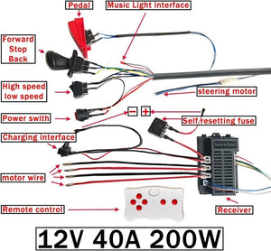 12 Volt High-Power DIY Electric Wheel with Modified Wires for Children Trend Times 6