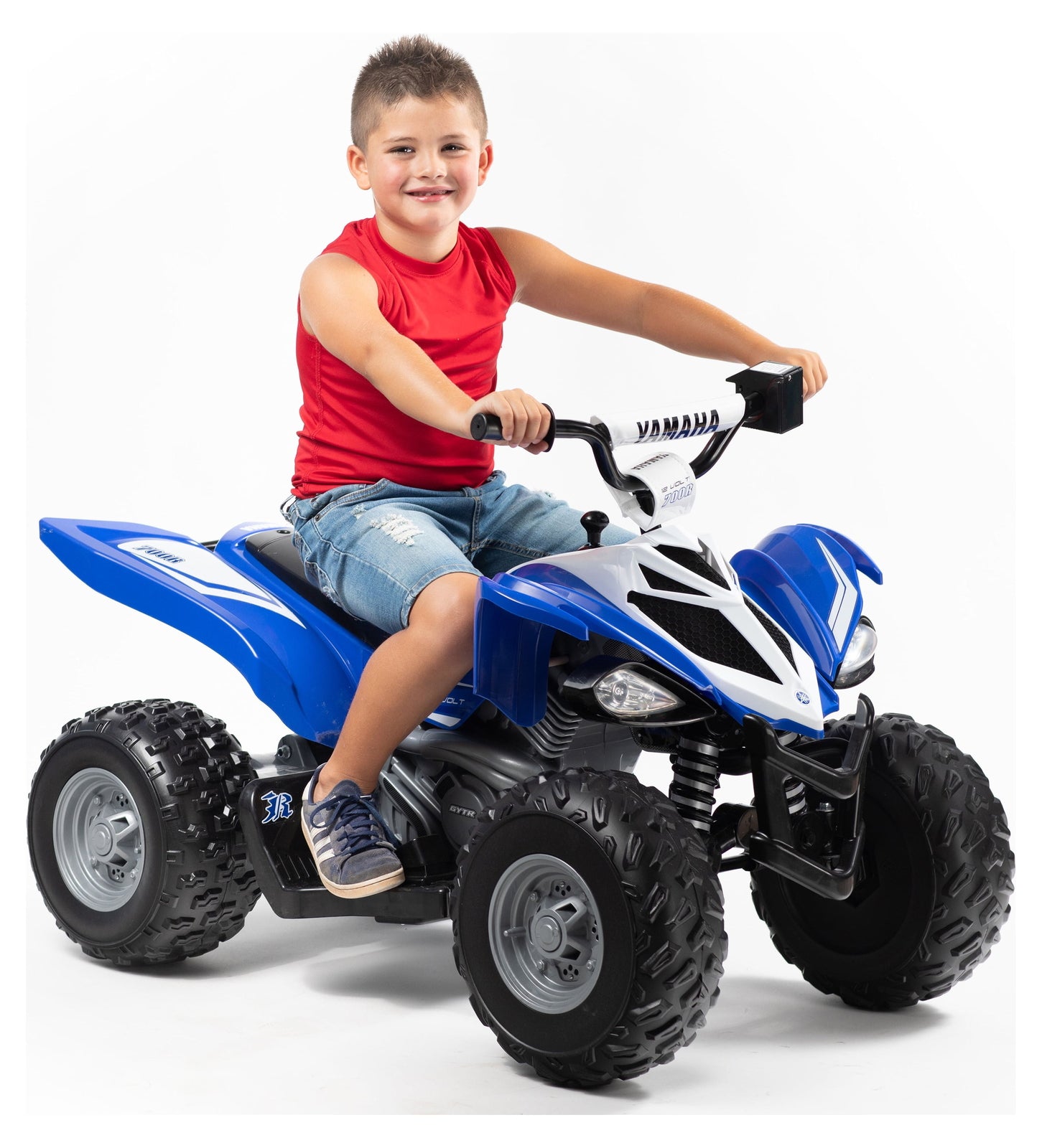 12 Volt Raptor Battery-Powered Blue ATV Ride-On with Music Trend Times 0
