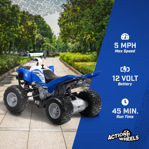 12 Volt Raptor Battery-Powered Blue ATV Ride-On with Music Trend Times 1