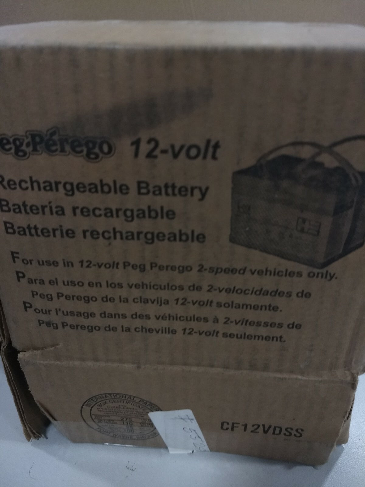 12-Volt Rechargeable Battery for Peg Perego Models Trend Times 0