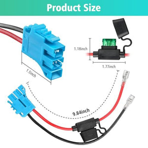 12-Volt SLA Battery Wiring Harness with 12AWG 1A Connector for Peg Perego Trend Times 4