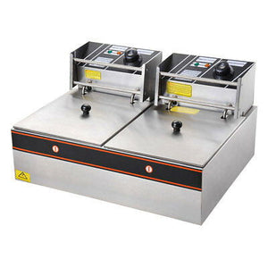 12L 5000W Stainless Steel Electric Deep Fryer Countertop Dual Tank Commercial - Trend Times Toy Stores