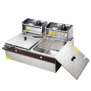 12L 5000W Stainless Steel Electric Deep Fryer Countertop Dual Tank Commercial - Trend Times Toy Stores