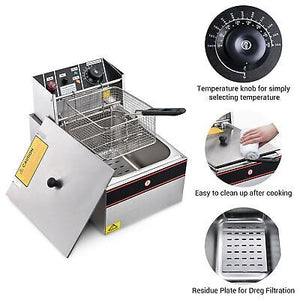 12L Electric Deep Fryer Commercial Countertop Basket French Fry Family - Trend Times Toy Stores