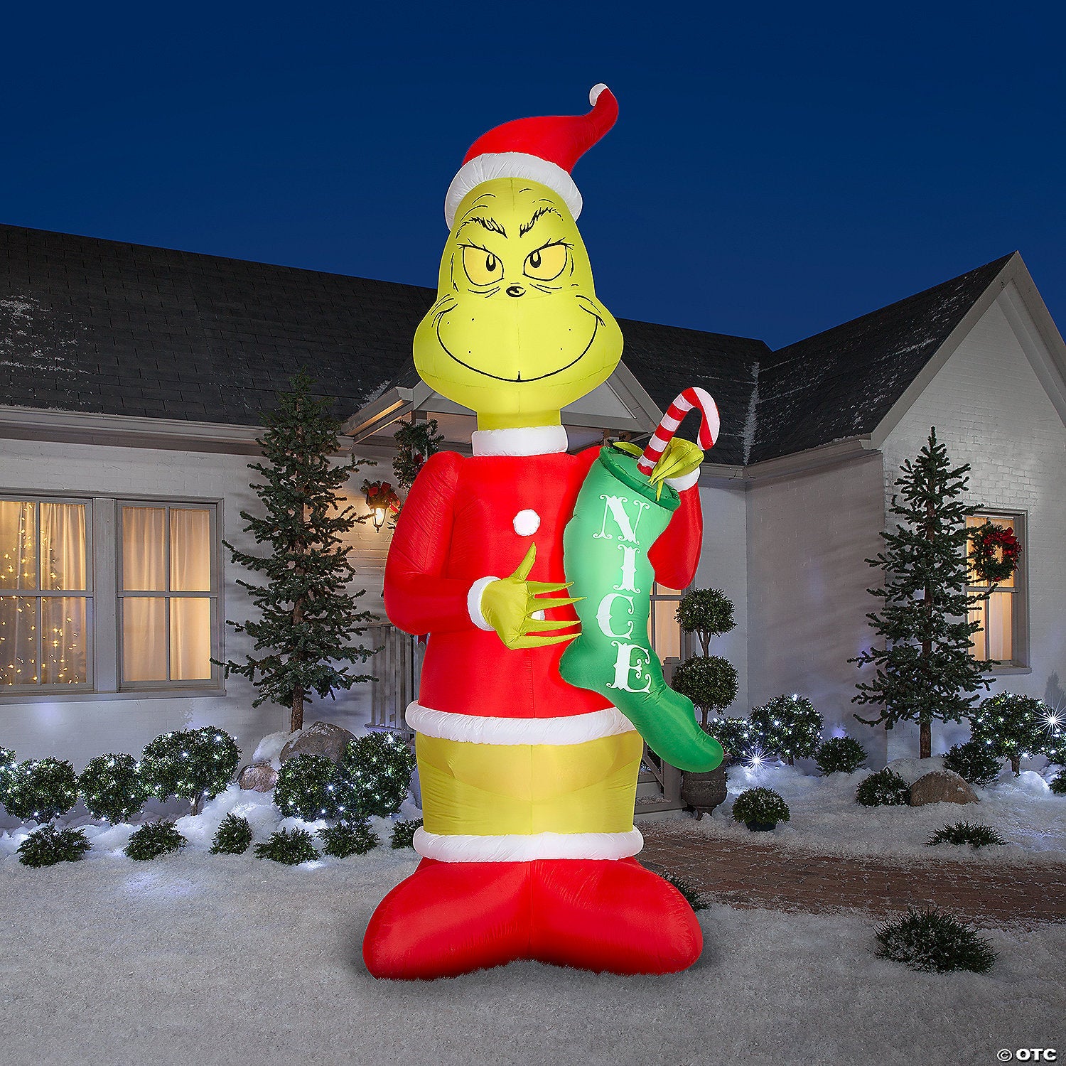 12 Ft. Airblown<sup>®</sup> Inflatable Dr. Seuss™ The Grinch with Nice Stocking Outdoor Yard Decor - Trend Times Toy Stores