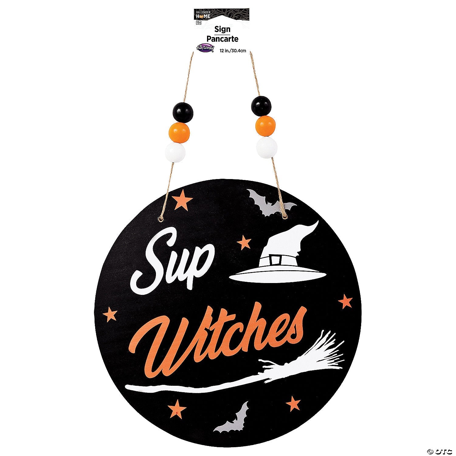 12" Wooden Round Witch Sign Halloween Décor - Trend Times Toy Stores