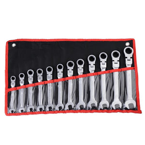 12pcs 8-19mm Metric Flexible Head Ratcheting Wrench 72 Teeth Spanner Tool w/ Bag Type 1 - Trend Times Toy Stores