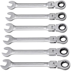 12pcs 8-19mm Metric Flexible Head Ratcheting Wrench 72 Teeth Spanner Tool w/ Bag Type 1 - Trend Times Toy Stores