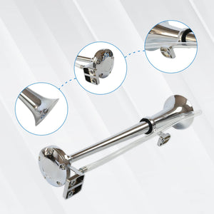 12V 150dB Chrome Zinc Single Train Trumpet Air Horn with Compressor for Trucks Trend Times 4