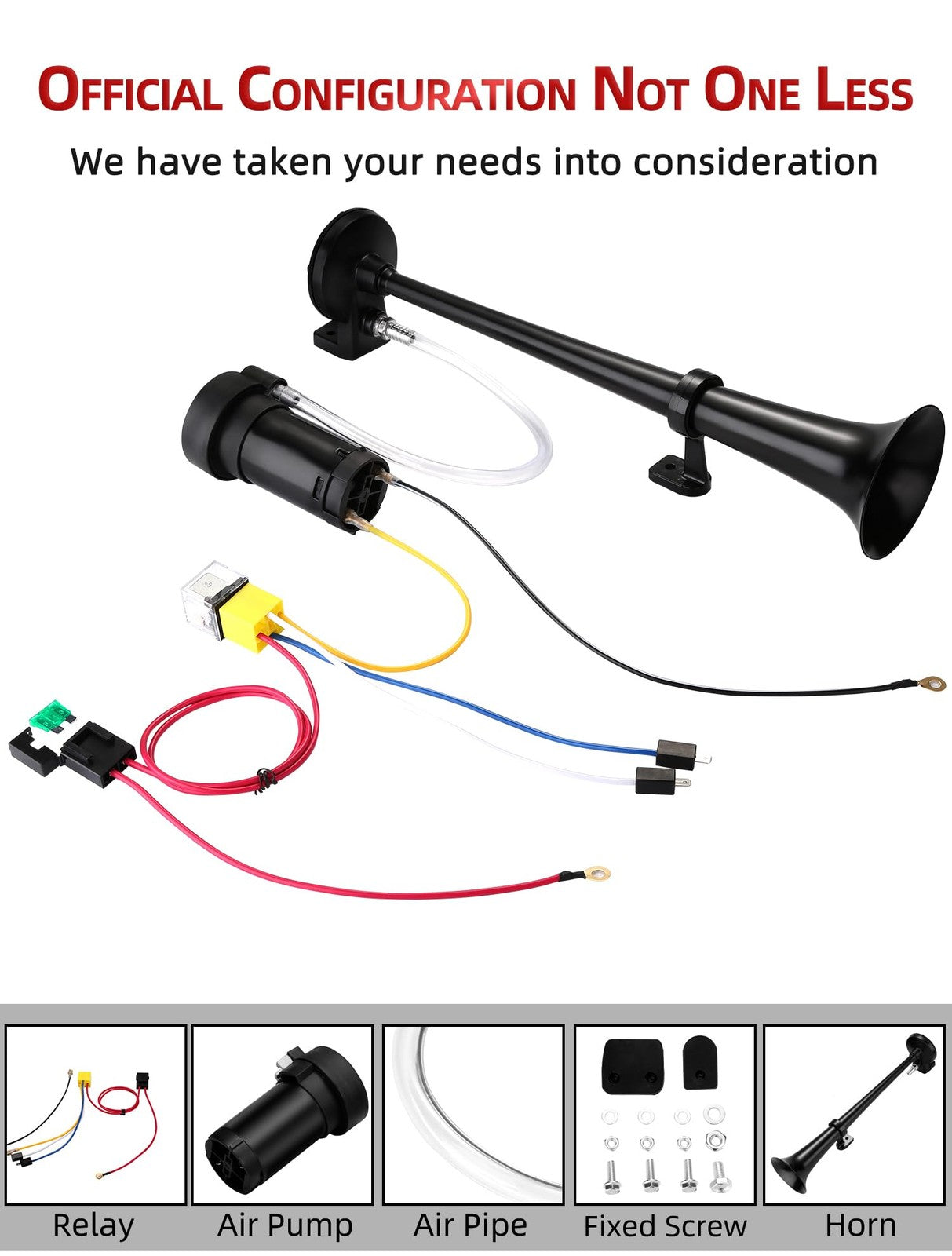12V 150dB Powerful Single Trumpet Air Train Horn Kit with Compressor Trend Times 1