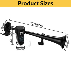 12V 150dB Powerful Single Trumpet Air Train Horn Kit with Compressor Trend Times 6