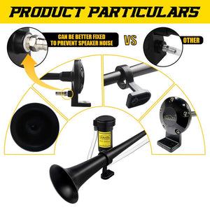 12V 150dB Single Trumpet Air Horn for Cars and Trucks, 18-Inch Chrome Zinc Finish Trend Times 6