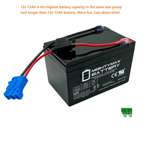 12V 15Ah High Capacity Replacement Battery with Wire for Peg Perego Ride-On Toy Trend Times 2