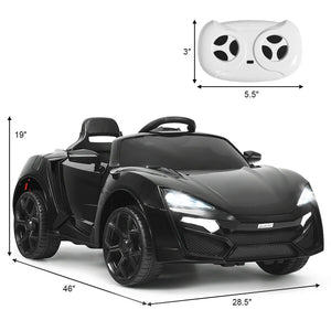 12V 2.4G RC Electric Vehicle with Lights in Black Trend Times 3