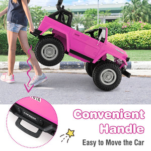 12V 2-Seater Battery Powered Ride-On Car with 3-Point Seat Belts and Doors Pink Trend Times 7