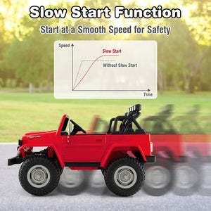 12V 2-Seater Battery Powered Ride-On Car with 3-Point Seat Belts and Doors Red Trend Times 5