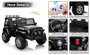 12V Electric 2-Seater Kids Ride-On Jeep with USB, Bluetooth, and Remote Control Trend Times 4