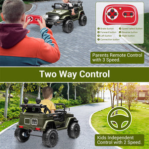12V 2-Seater Electric Ride-On Jeep Truck for Kids with Remote Control Trend Times 4