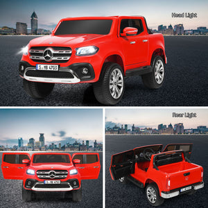 12V 2-Seater Kids Ride-On Car Licensed Mercedes Benz X-Class RC with Trunk Red Trend Times 9