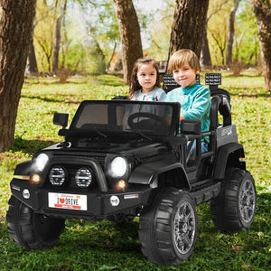 12V 2-Seater Ride-On Truck with Remote Control and Storage Compartment Black Trend Times 1