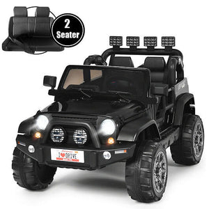 12V 2-Seater Ride-On Truck with Remote Control and Storage Compartment Black Trend Times 3