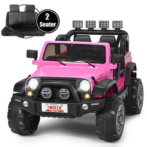 12V 2-Seater Ride-On Truck with Remote Control and Storage Compartment Pink Trend Times 3